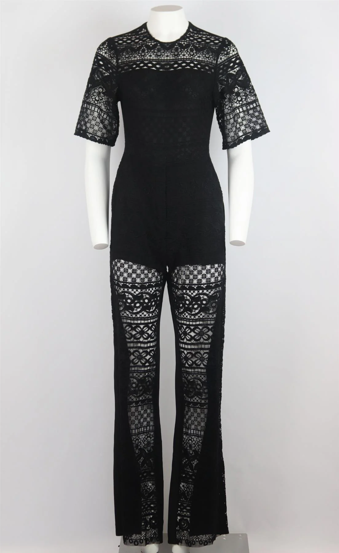 ELIE SAAB EMBROIDERED MESH AND CREPE JUMPSUIT IT 38 UK 6 - Image 2