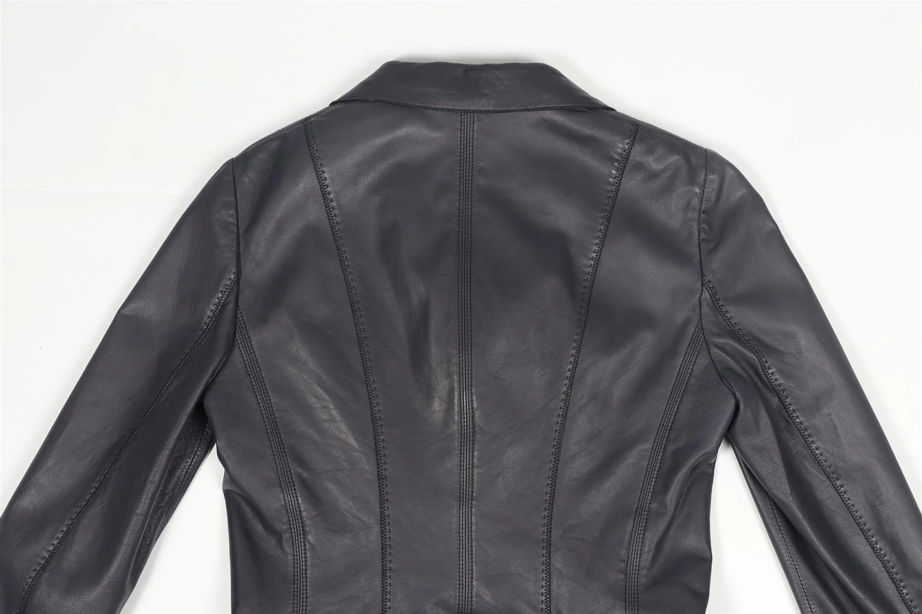 ELIE TAHARI NAVY LEATHER JACKET XSMALL - Image 5