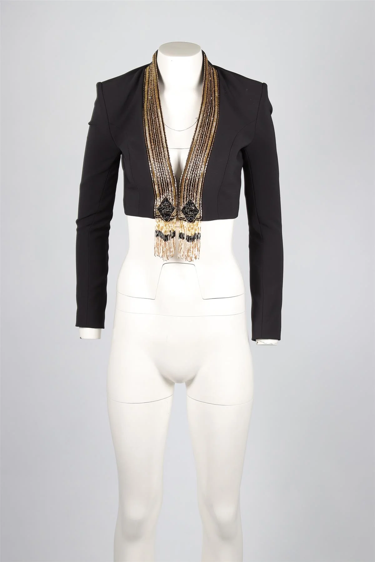 ELISABETTA FRANCHI BLACK CREPE BLAZER IT 40 UK 8 - Image 2