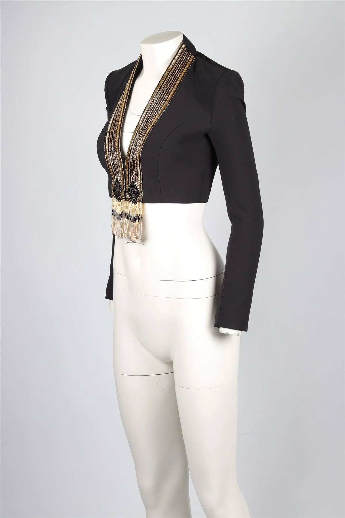 ELISABETTA FRANCHI BLACK CREPE BLAZER IT 40 UK 8 - Image 3