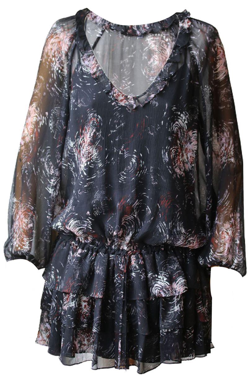 ELIZABETH AND JAMES BEATRIZA SILK MINI DRESS MEDIUM