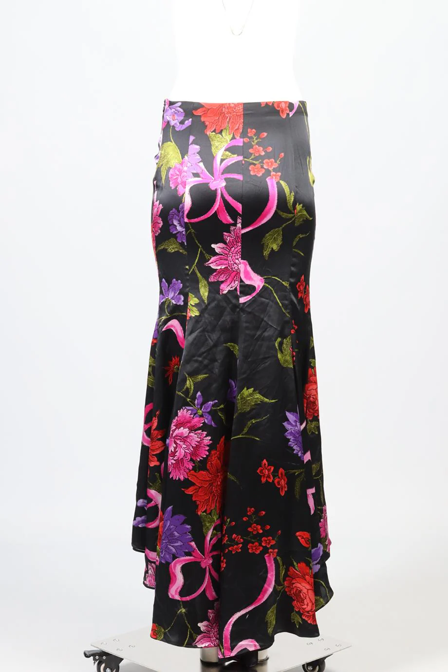EMANUEL UNGARO FLORAL PRINT SATIN MAXI SKIRT FR 36 UK 8 - Image 4