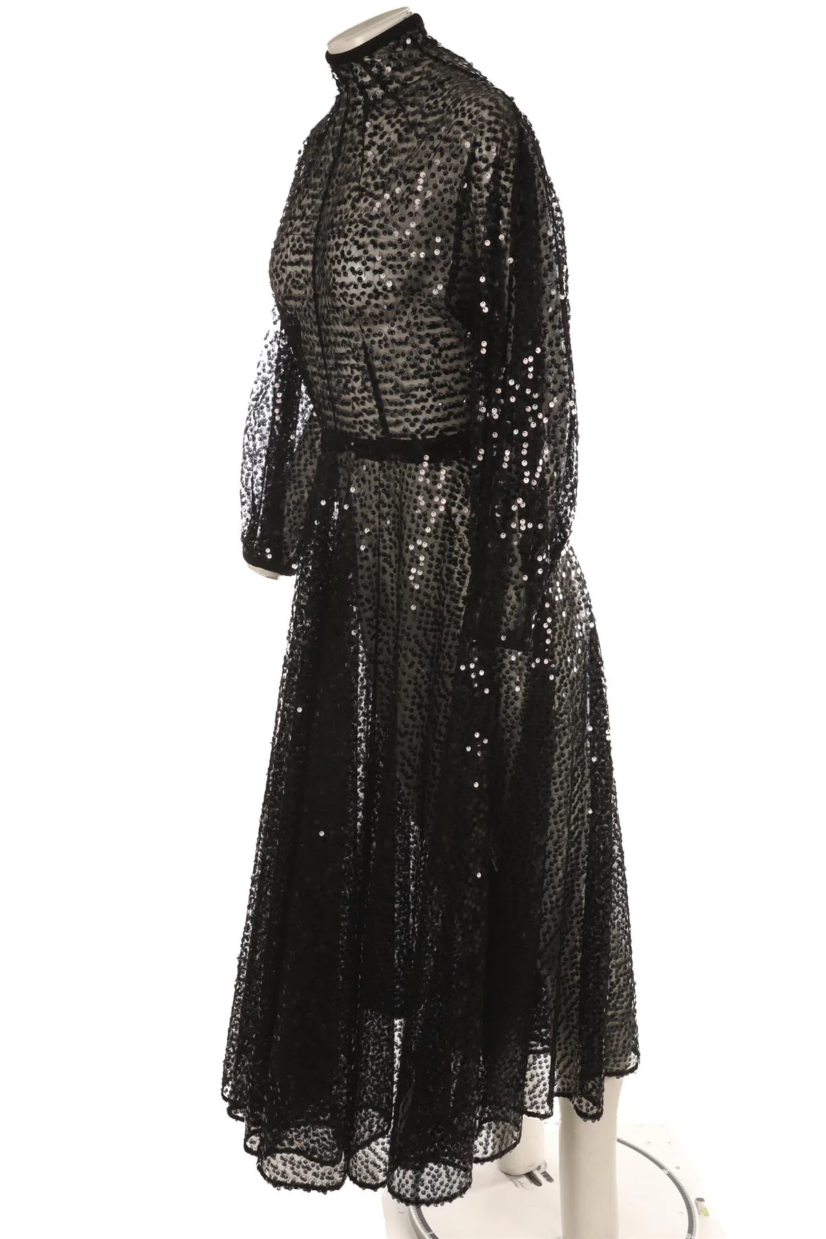 EMILIA WICKSTEAD BLACK SEQUIN MAXI DRESS UK 10 - Image 3