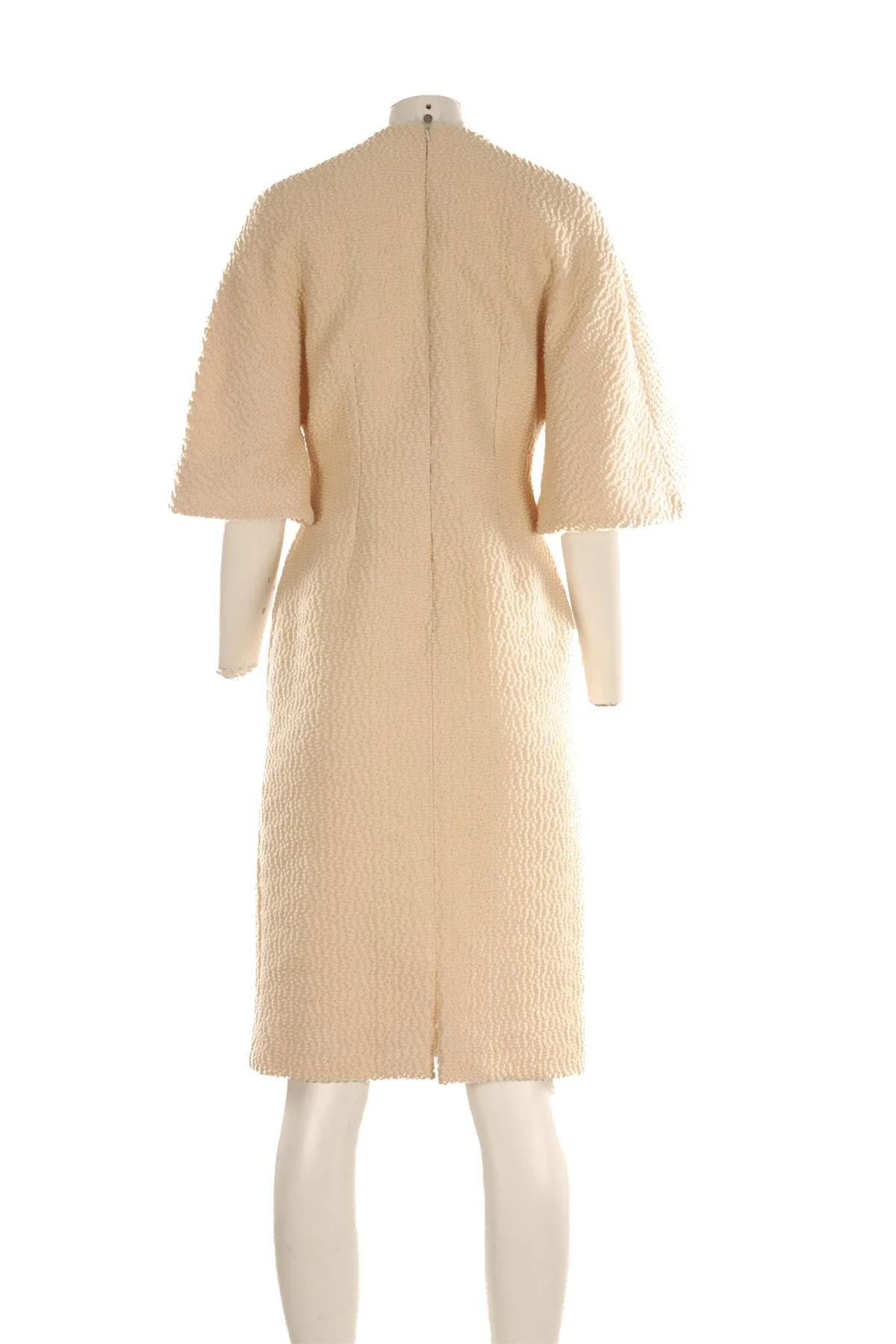 EMILIA WICKSTEAD CREAM WOOL MIDI DRESS UK 10 - Image 4