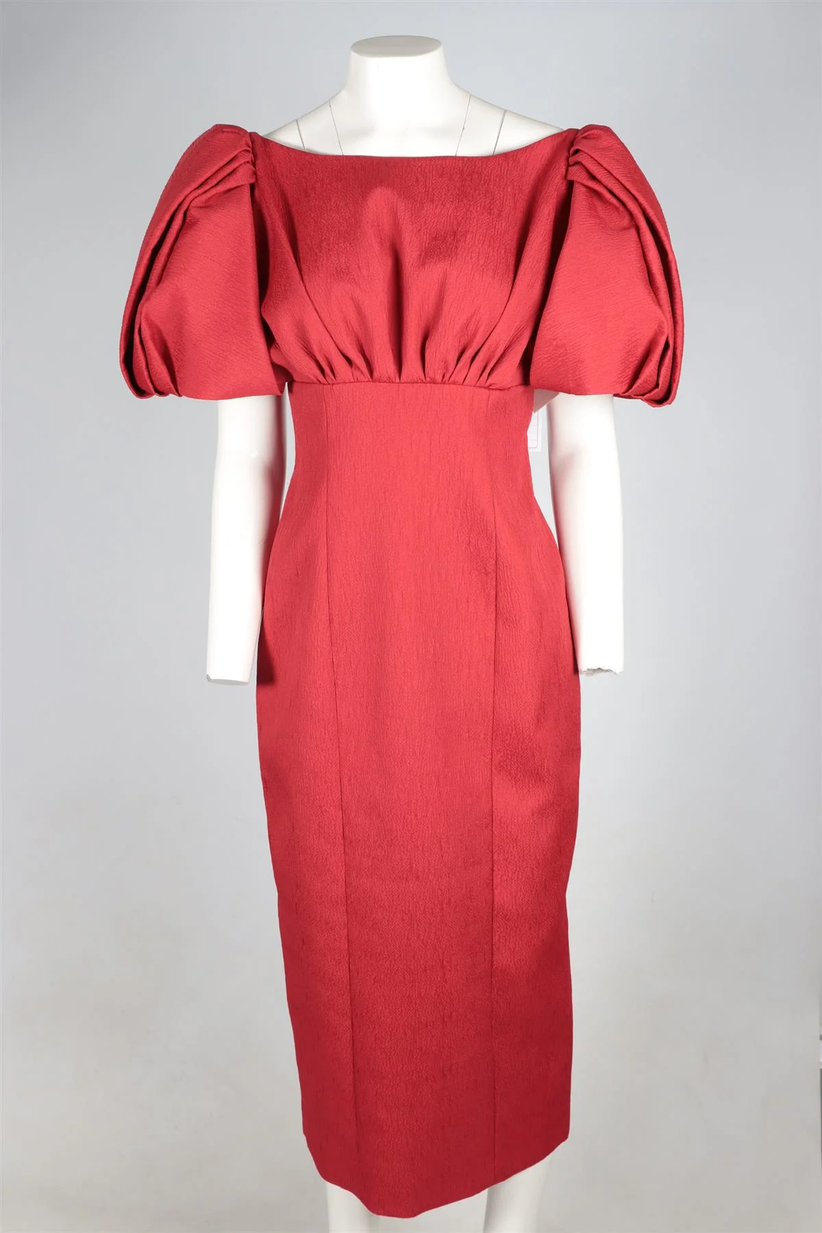 EMILIA WICKSTEAD RED SATIN MIDI DRESS UK 12 - Image 2