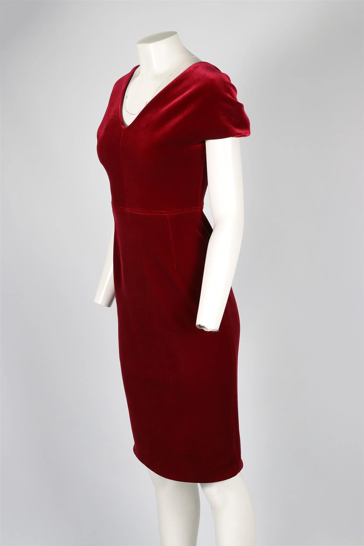 EMILIO DE LA MORENA RED VELVET MINI DRESS UK 8 - Image 3
