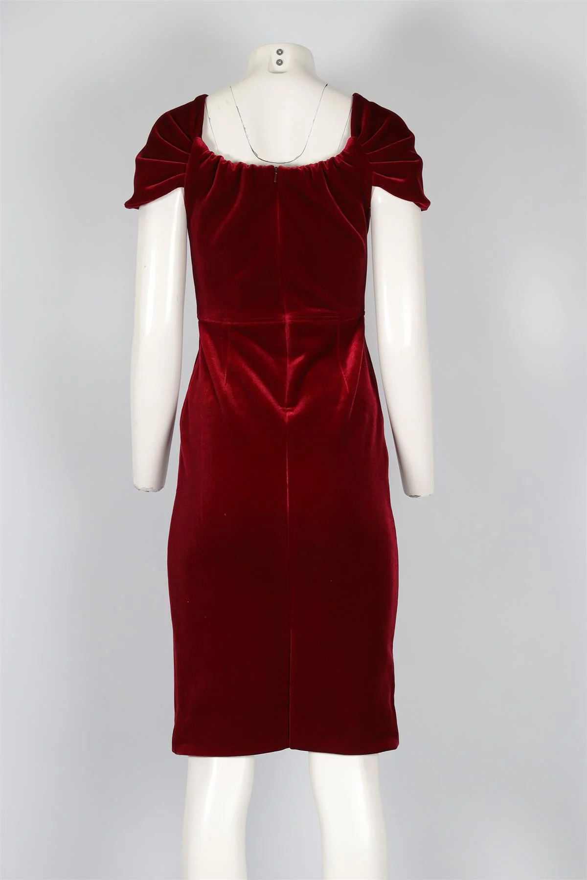 EMILIO DE LA MORENA RED VELVET MINI DRESS UK 8 - Image 4