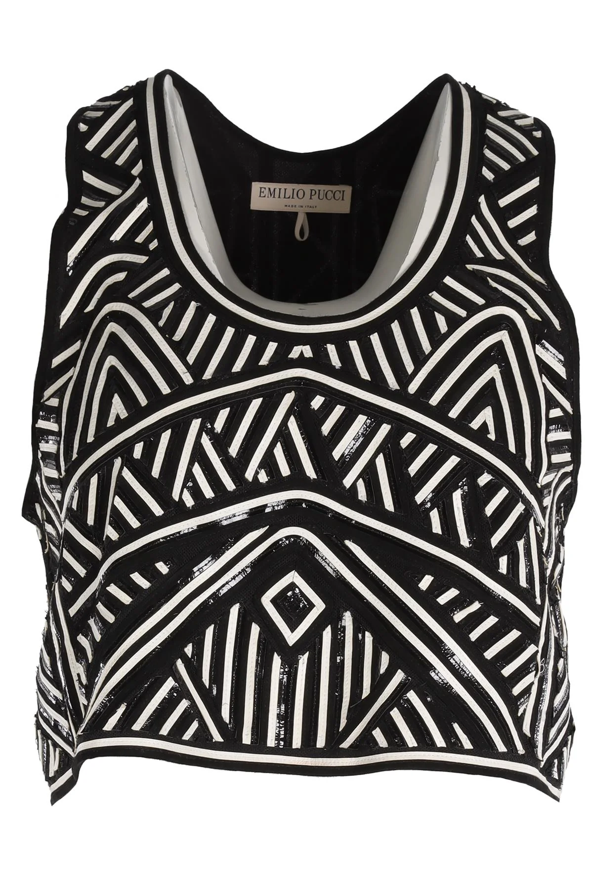EMILIO PUCCI BLACK SILK TOP IT 40 UK 8