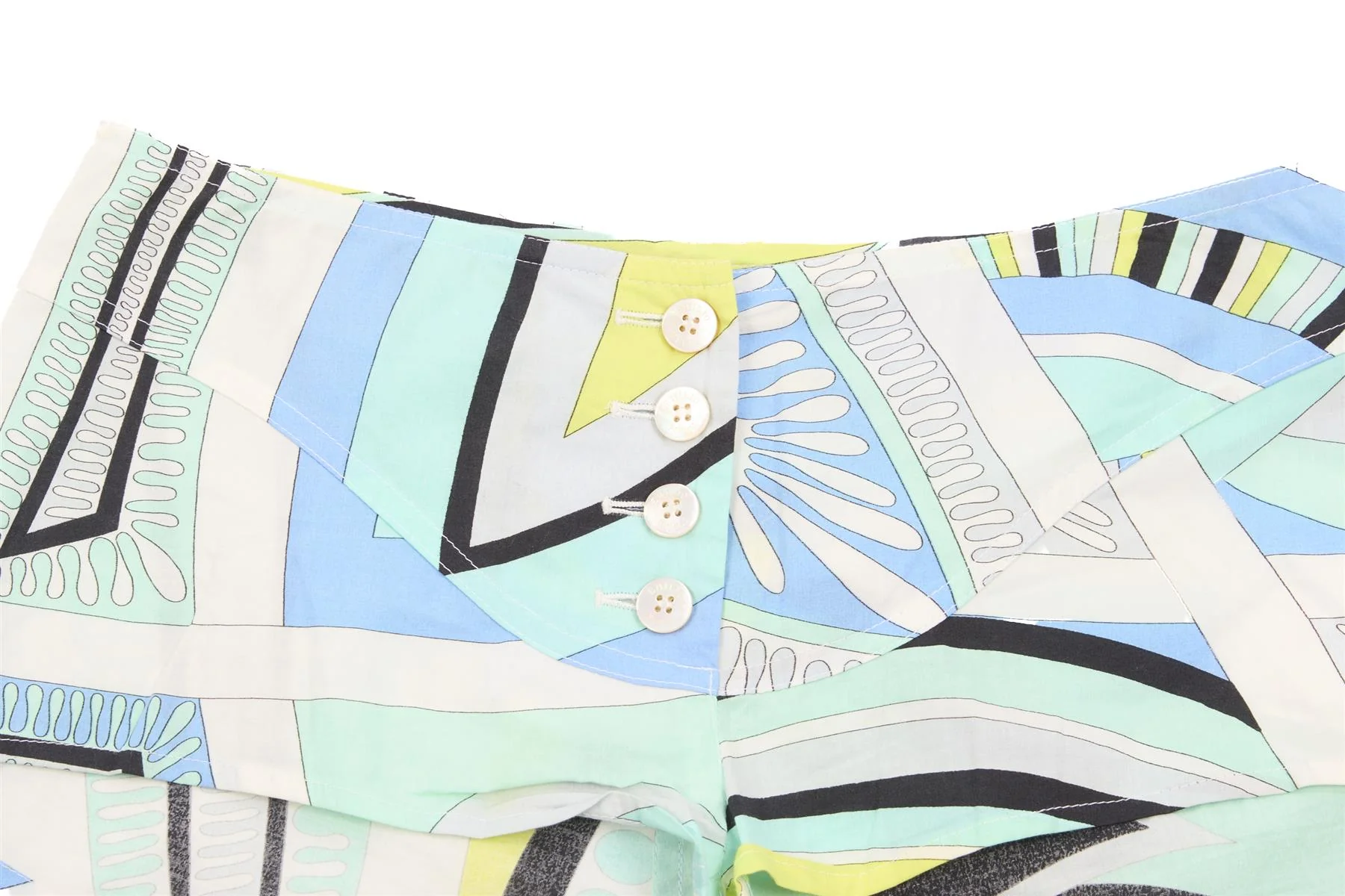 EMILIO PUCCI BLUE VINTAGE COTTON SHORTS IT 38 UK 6 - Image 3