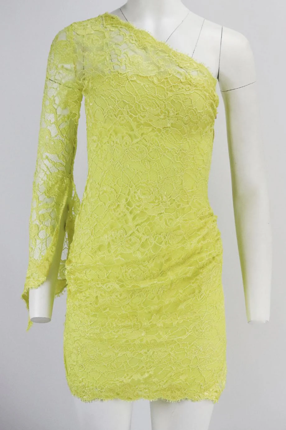 EMILIO PUCCI ONE SHOULDER LACE MINI DRESS IT 38 UK 6 - Image 2