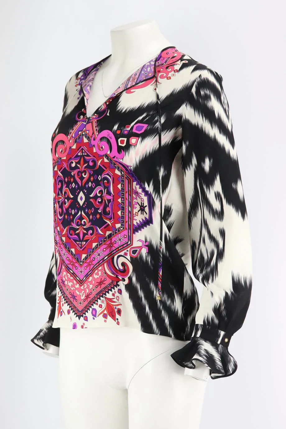 EMILIO PUCCI PRINTED SILK TOP IT 38 UK 6 - Image 3