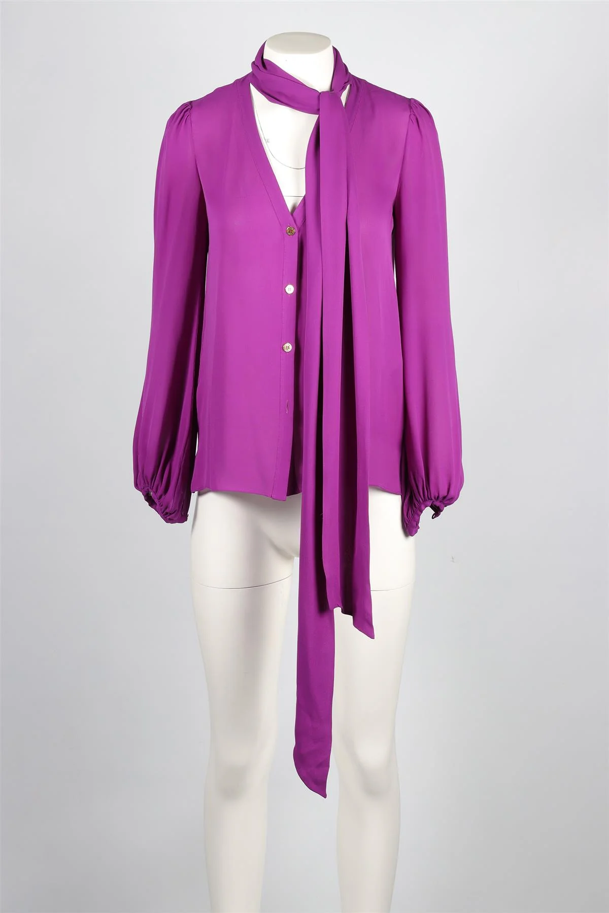 EMILIO PUCCI PURPLE SILK TOP IT 40 UK 8 - Image 2