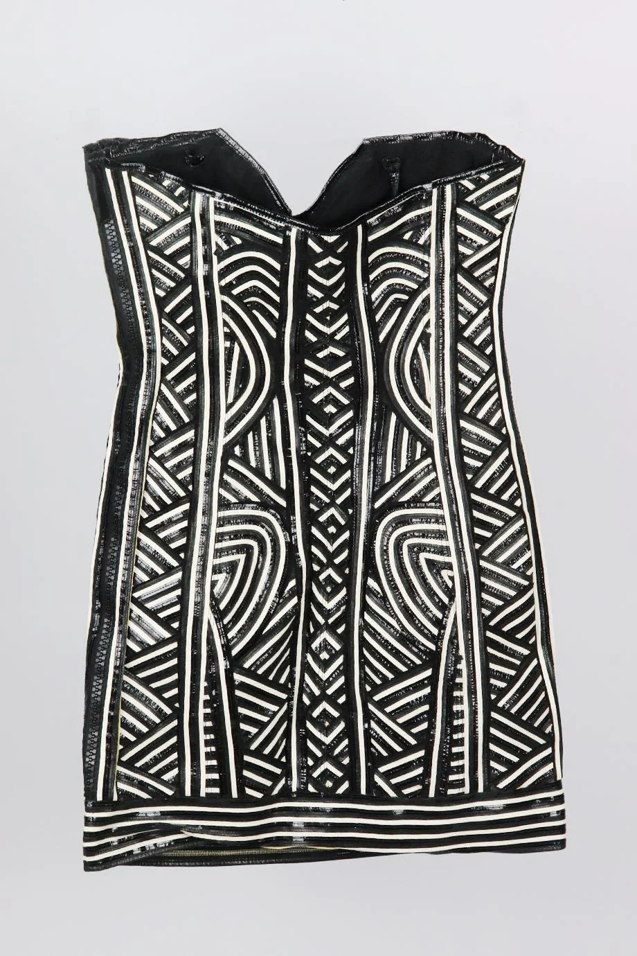 EMILIO PUCCI STRAPLESS LEATHER MINI DRESS IT 38 UK 6 - Image 3