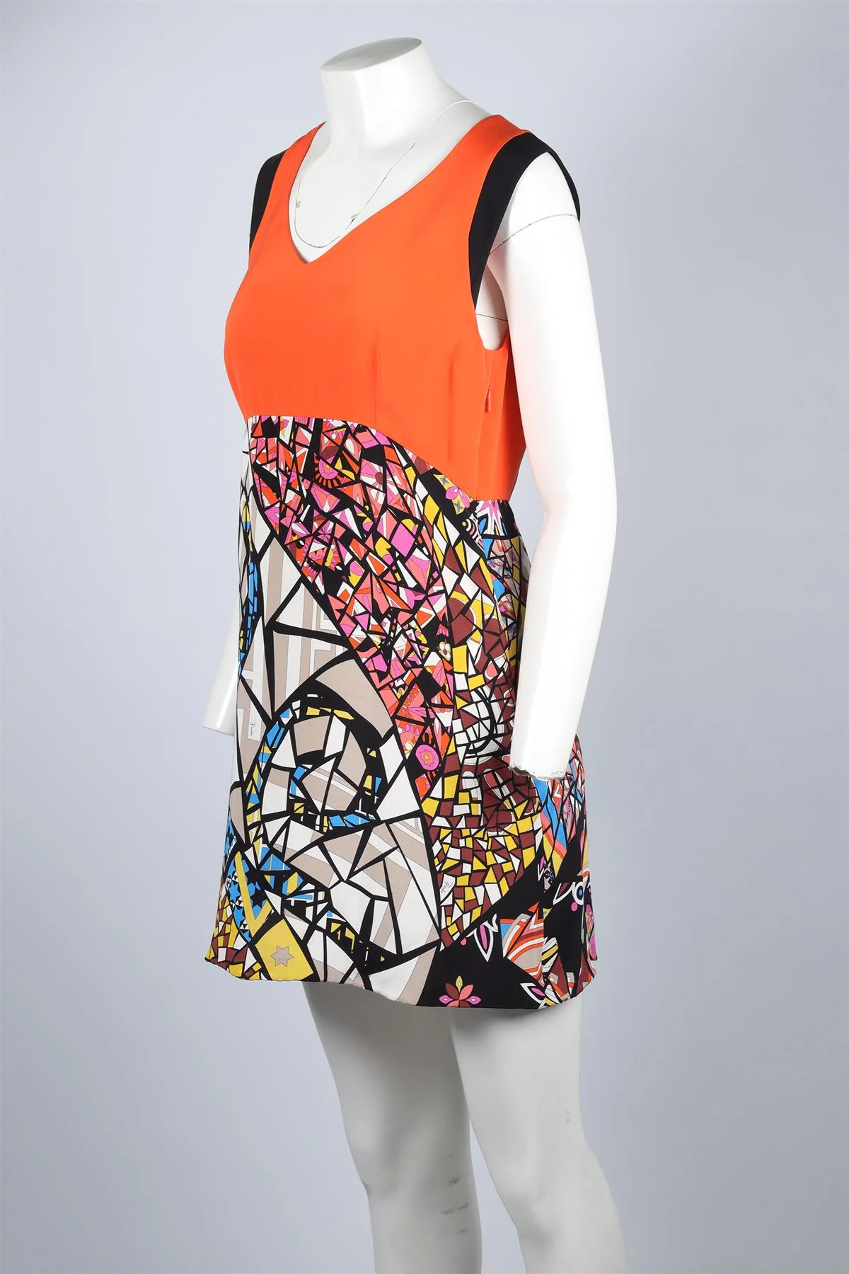 EMILLO PUCCI ORANGE SILK MINI DRESS MEDIUM - Image 3