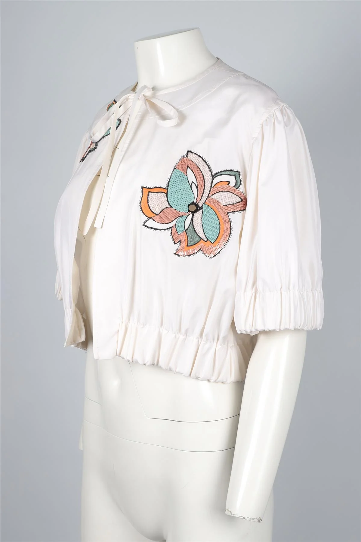 EMILO PUCCI IVORY SEQUIN AND SILK JACKET IT 42 UK 10 - Image 3