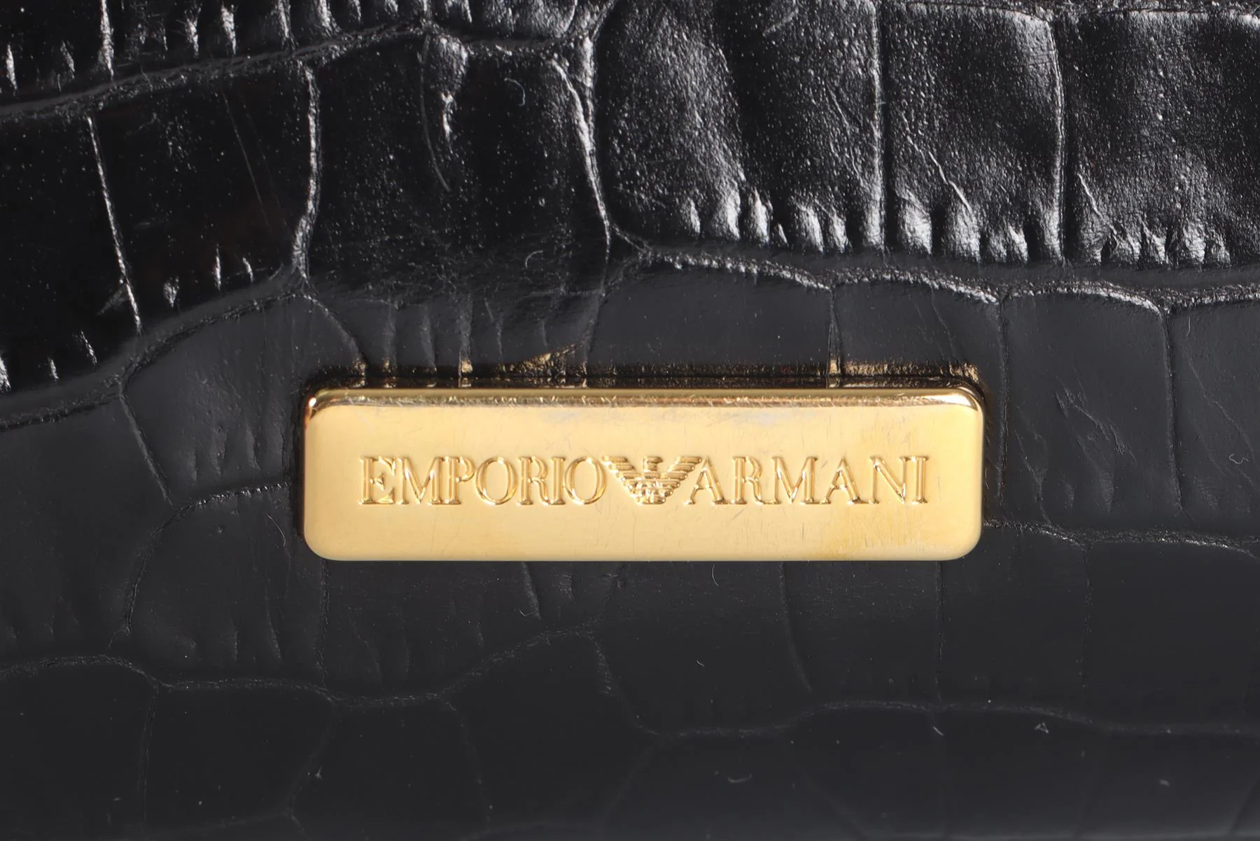EMPORIO ARMANI BLACK LEATHER CLUTCH - Image 9