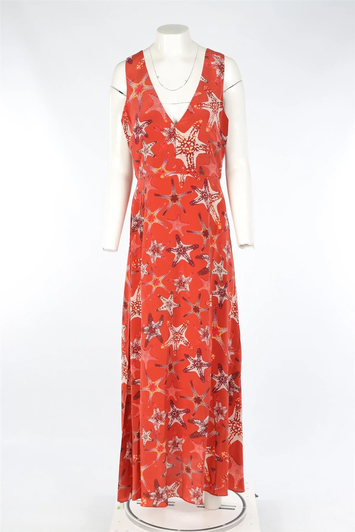 EMPORIO SIRENUSE RED SILK MAXI DRESS IT 42 UK 10 - Image 2