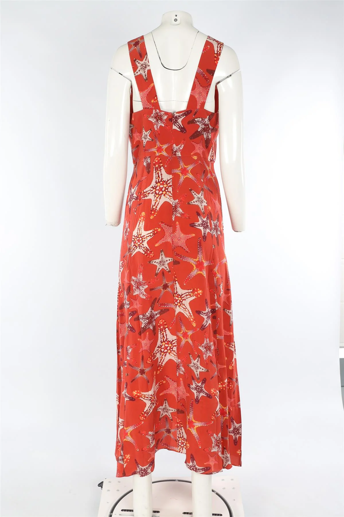 EMPORIO SIRENUSE RED SILK MAXI DRESS IT 42 UK 10 - Image 4