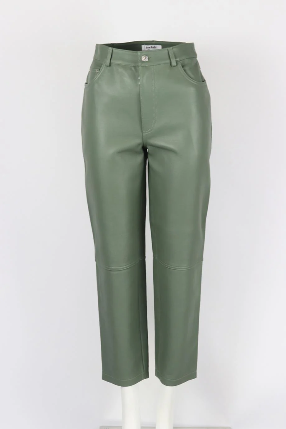 ENA PELLY LEATHER STRAIGHT LEG PANTS US 4 UK 8 - Image 2