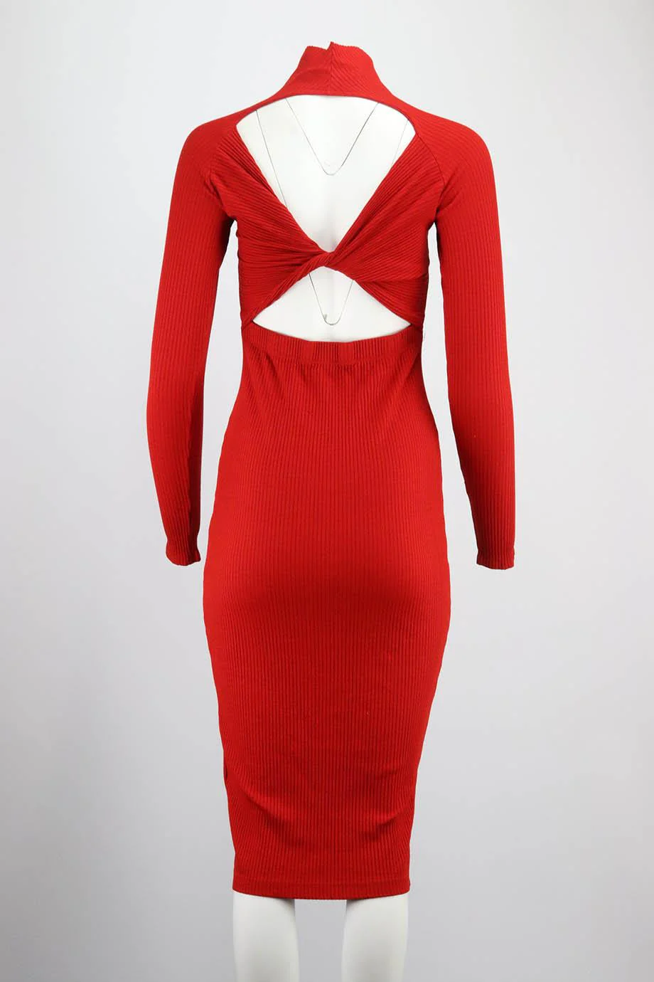 ENZA COSTA CUTOUT RIBBED KNIT MIDI DRESS SMALL - Image 4