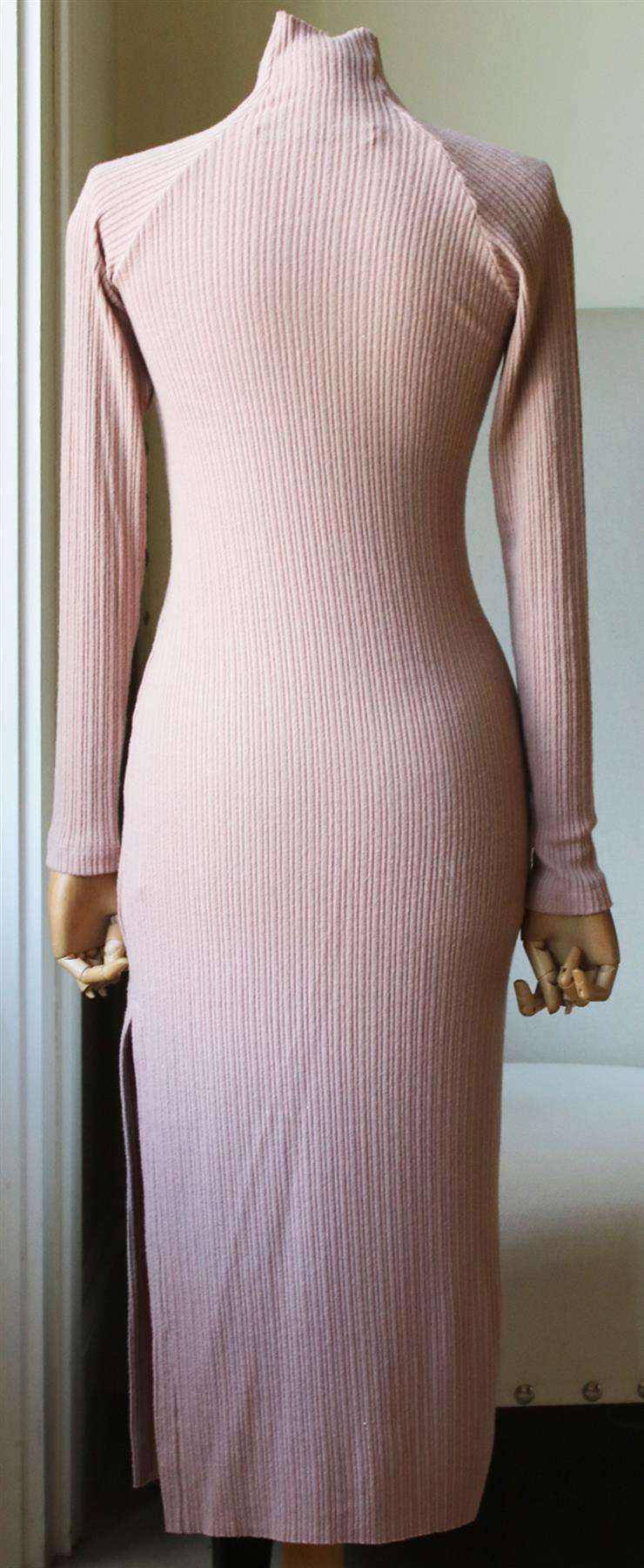 ENZA COSTA RIBBED KNIT MIDI DRESS MEDIUM - Image 3