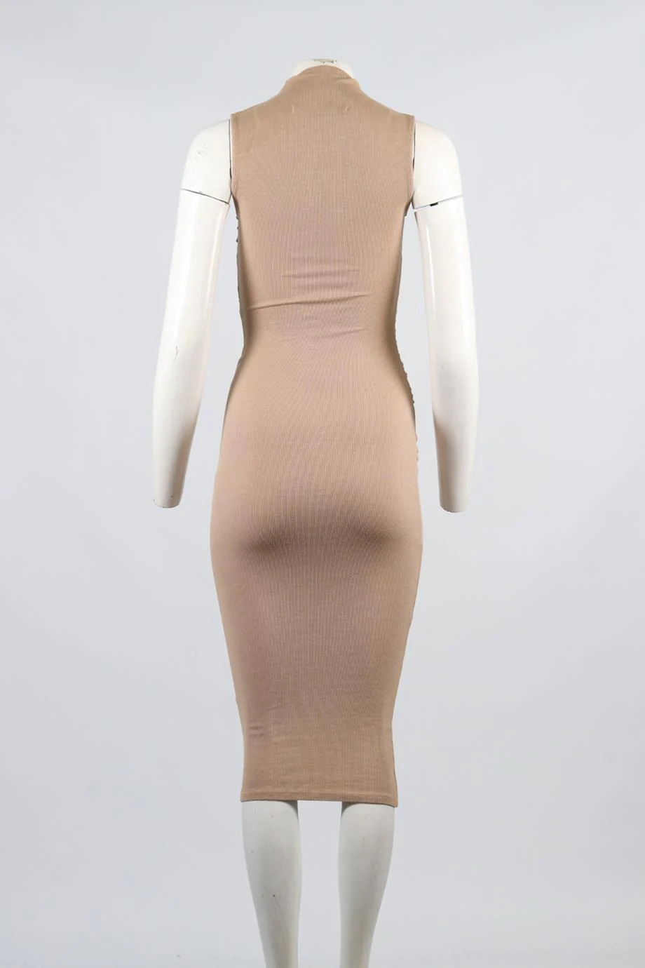 ENZA COSTA RIBBED SILK BLEND MIDI DRESS XSMALL - Image 4