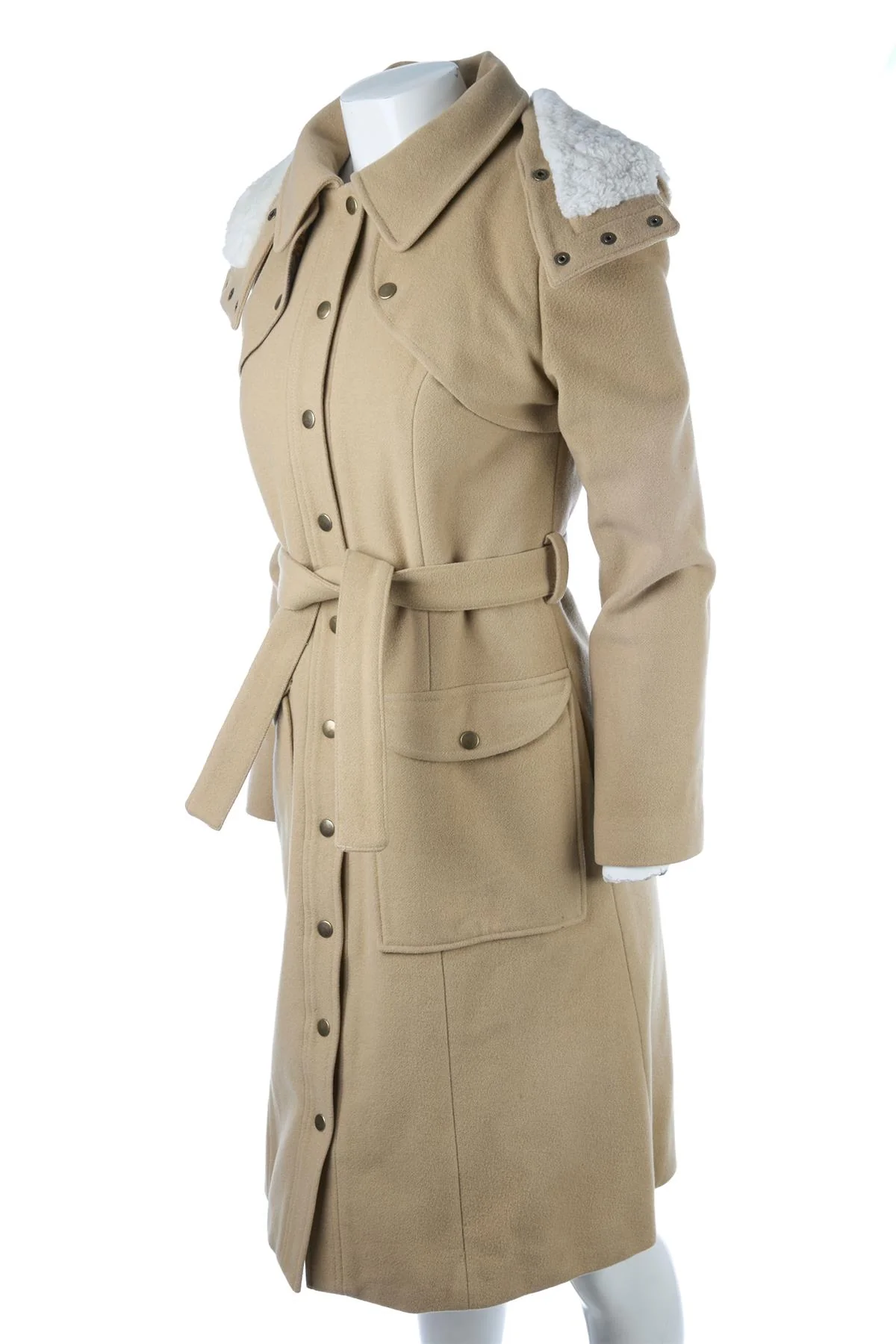 ERDEM BEIGE WOOL COAT UK 10 - Image 3