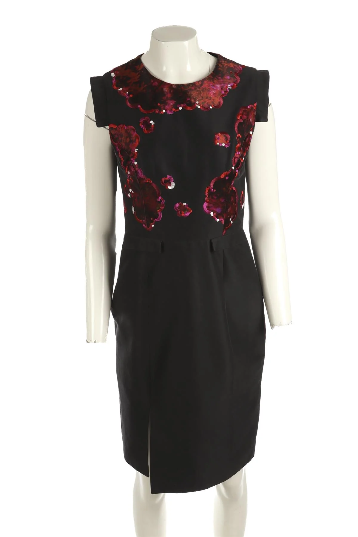 ERDEM BLACK COTTON MIDI DRESS UK 12 - Image 2