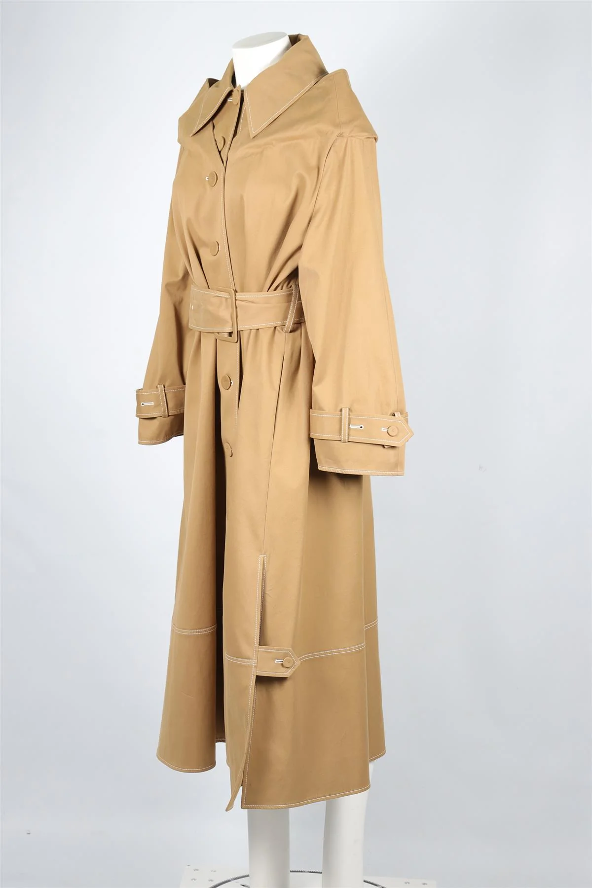 ERDEM CAMEL COTTON TRENCH COAT UK 14 - Image 3