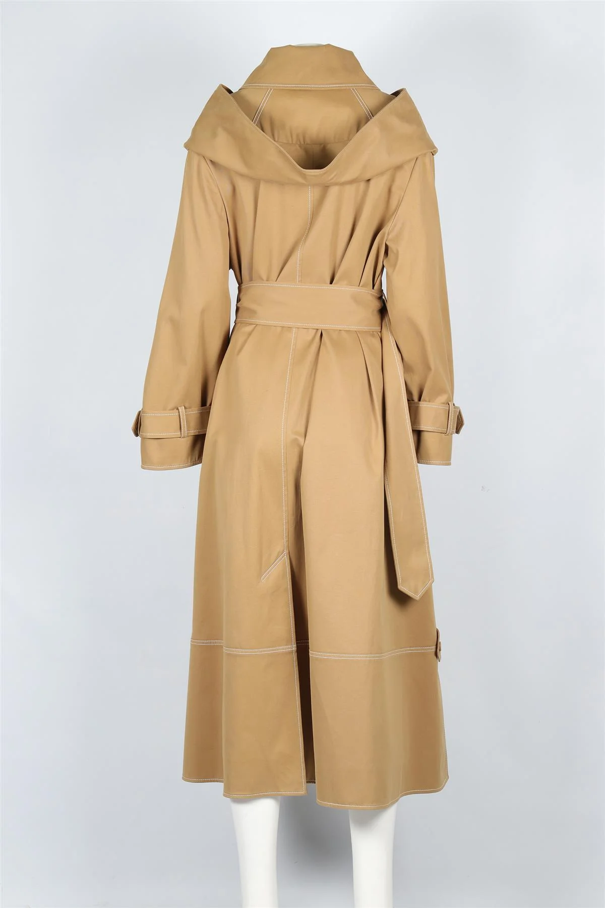 ERDEM CAMEL COTTON TRENCH COAT UK 14 - Image 4