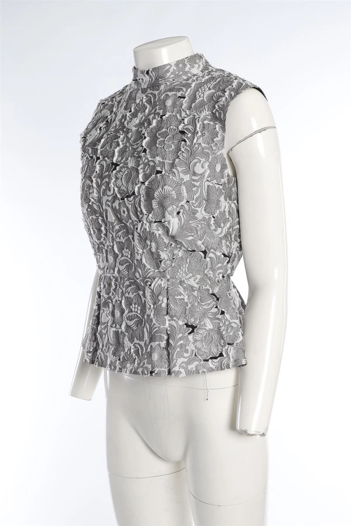 ERDEM GREY JACQUARD TOP UK 12 - Image 3