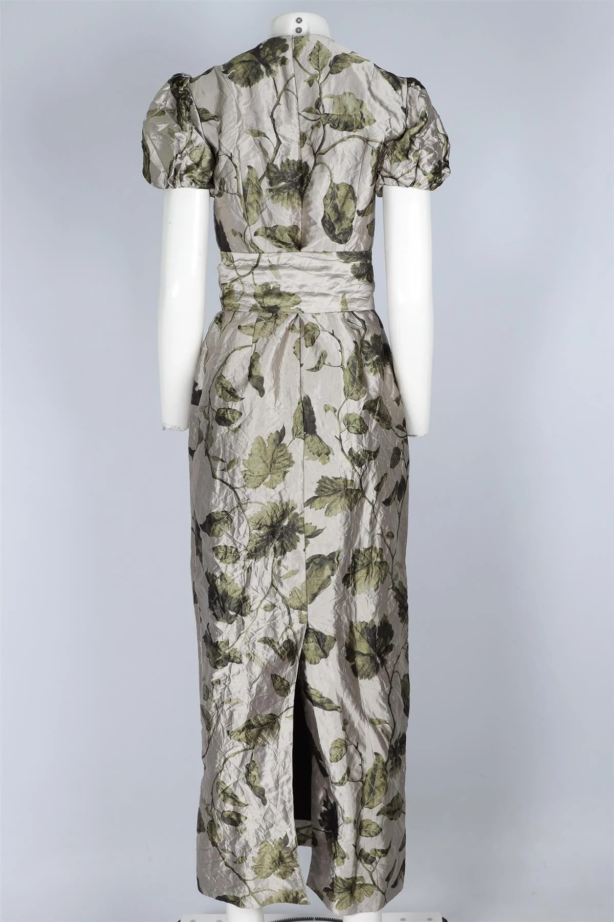 ERDEM GREY SATIN MAXI DRESS UK 8 - Image 4