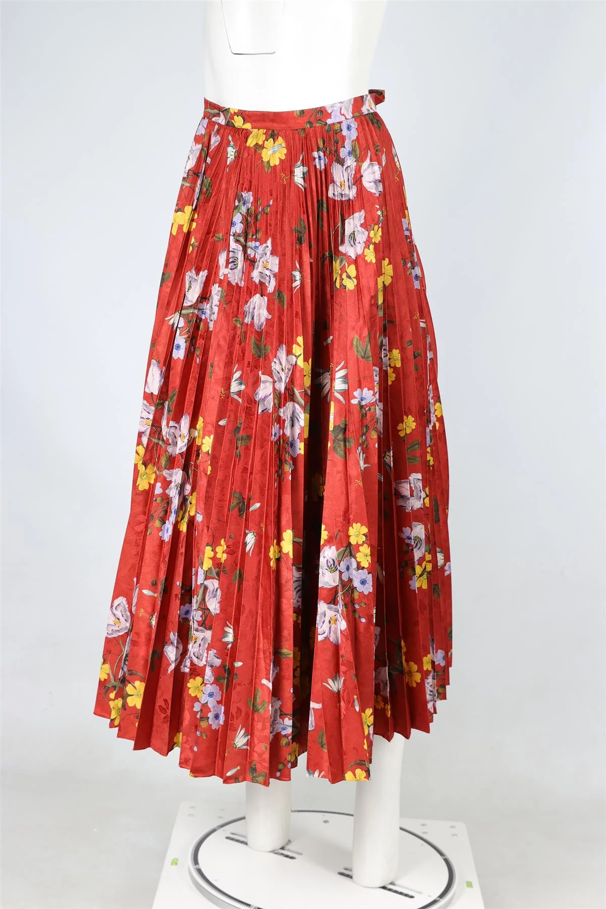 ERDEM RED SATIN MIDI SKIRT UK 6 - Image 3