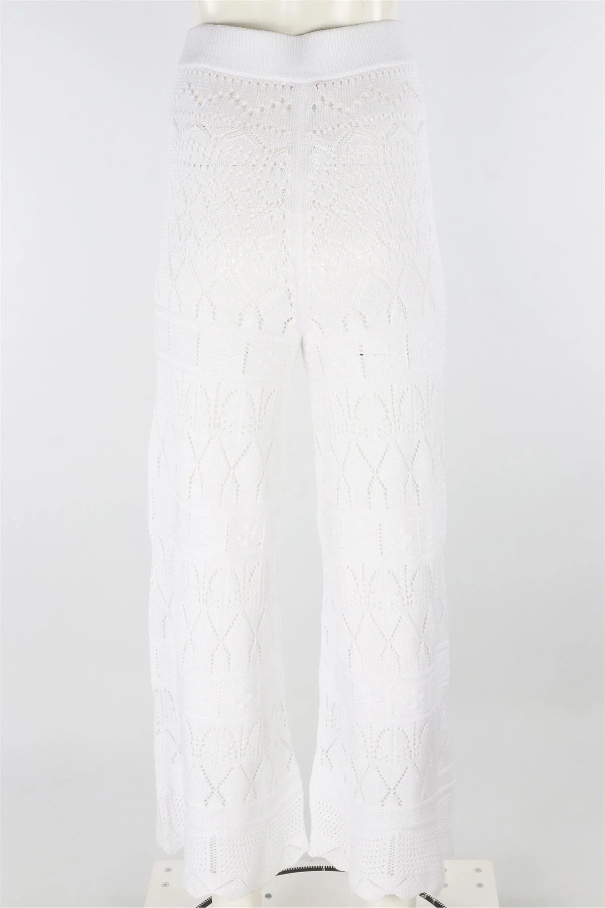 ERES WHITE CROCHET FLARED PANTS FR 40 UK 12 - Image 4