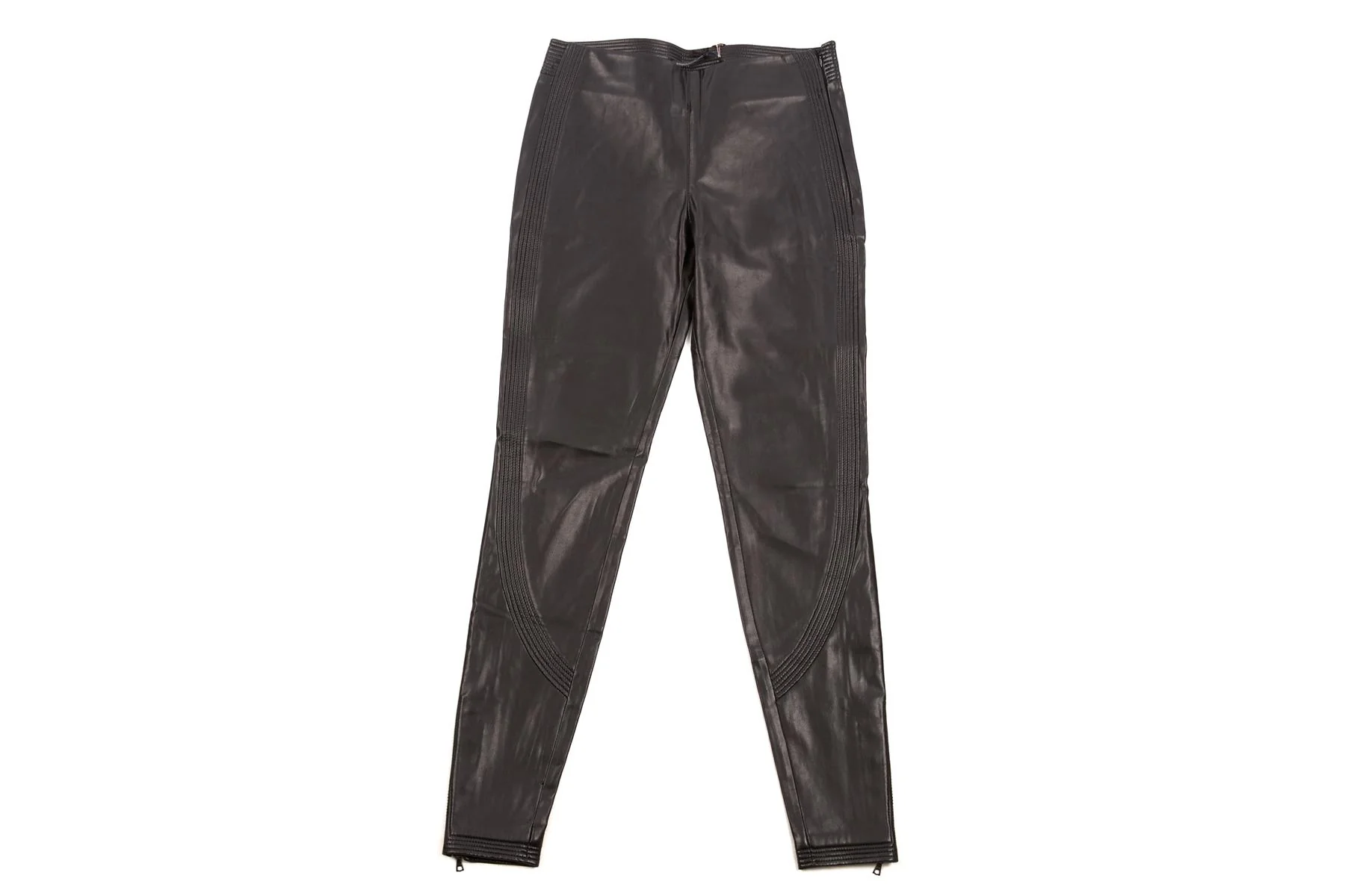 ERMANNO SCERVINO BLACK FAUX LEATHER SKINNY PANTS IT 38 UK 6 - Image 2