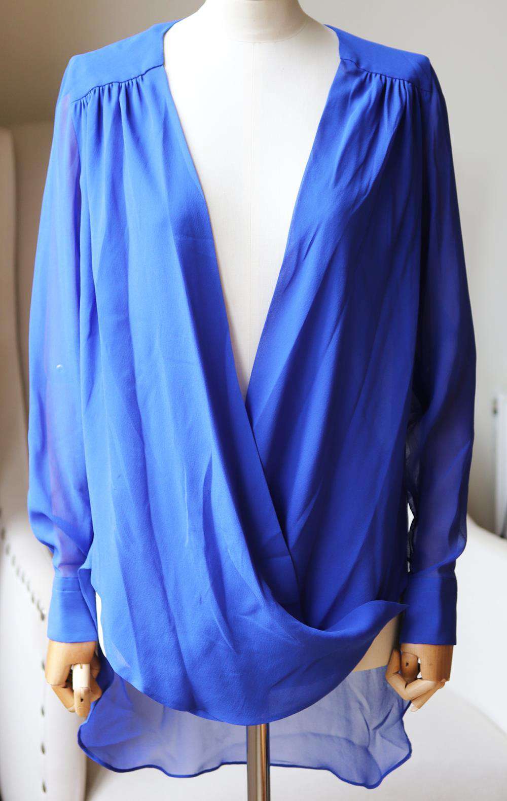 ERMANNO SCERVINO DRAPED SILK SHIRT IT 38 UK 6 - Image 2