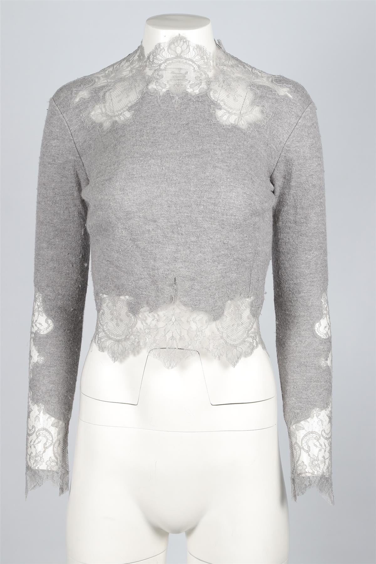 ERMANNO SCERVINO GREY WOOL SWEATER IT 36 UK 4 - Image 2