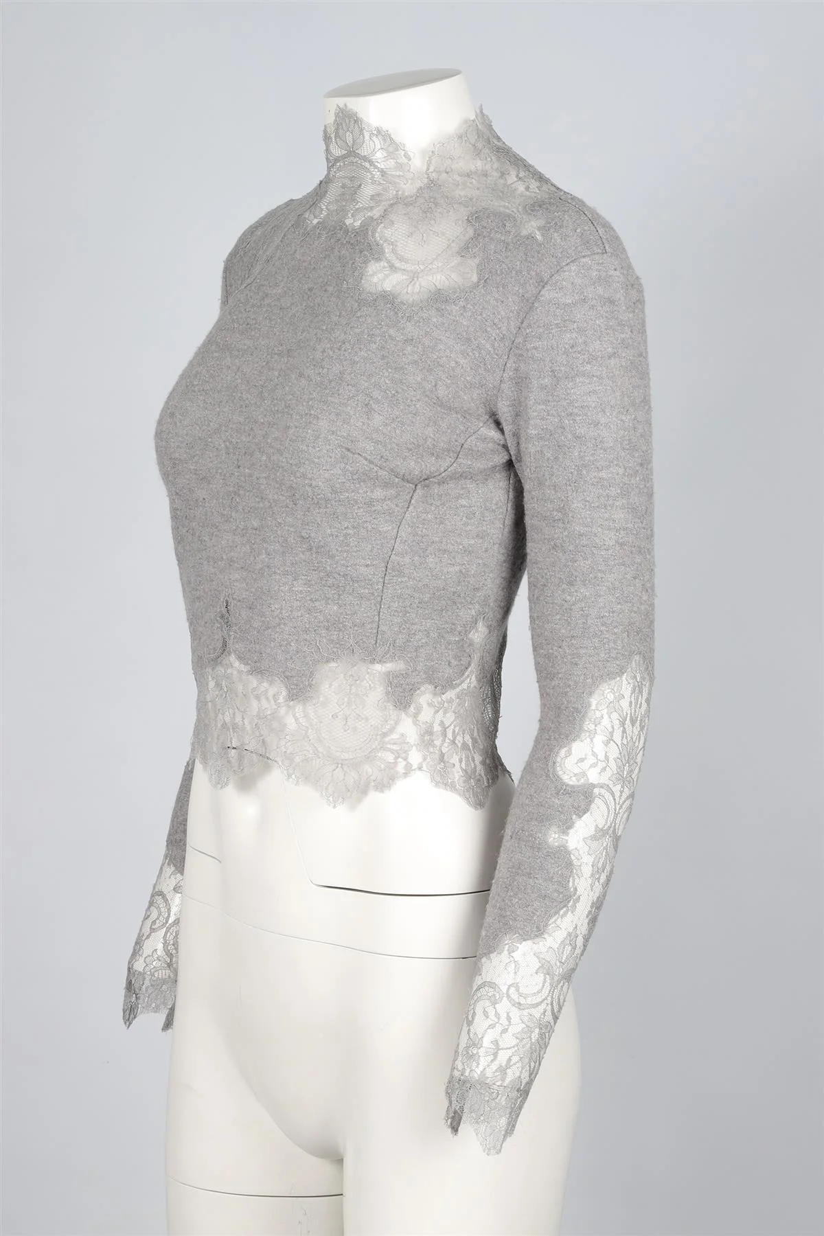 ERMANNO SCERVINO GREY WOOL SWEATER IT 36 UK 4 - Image 3