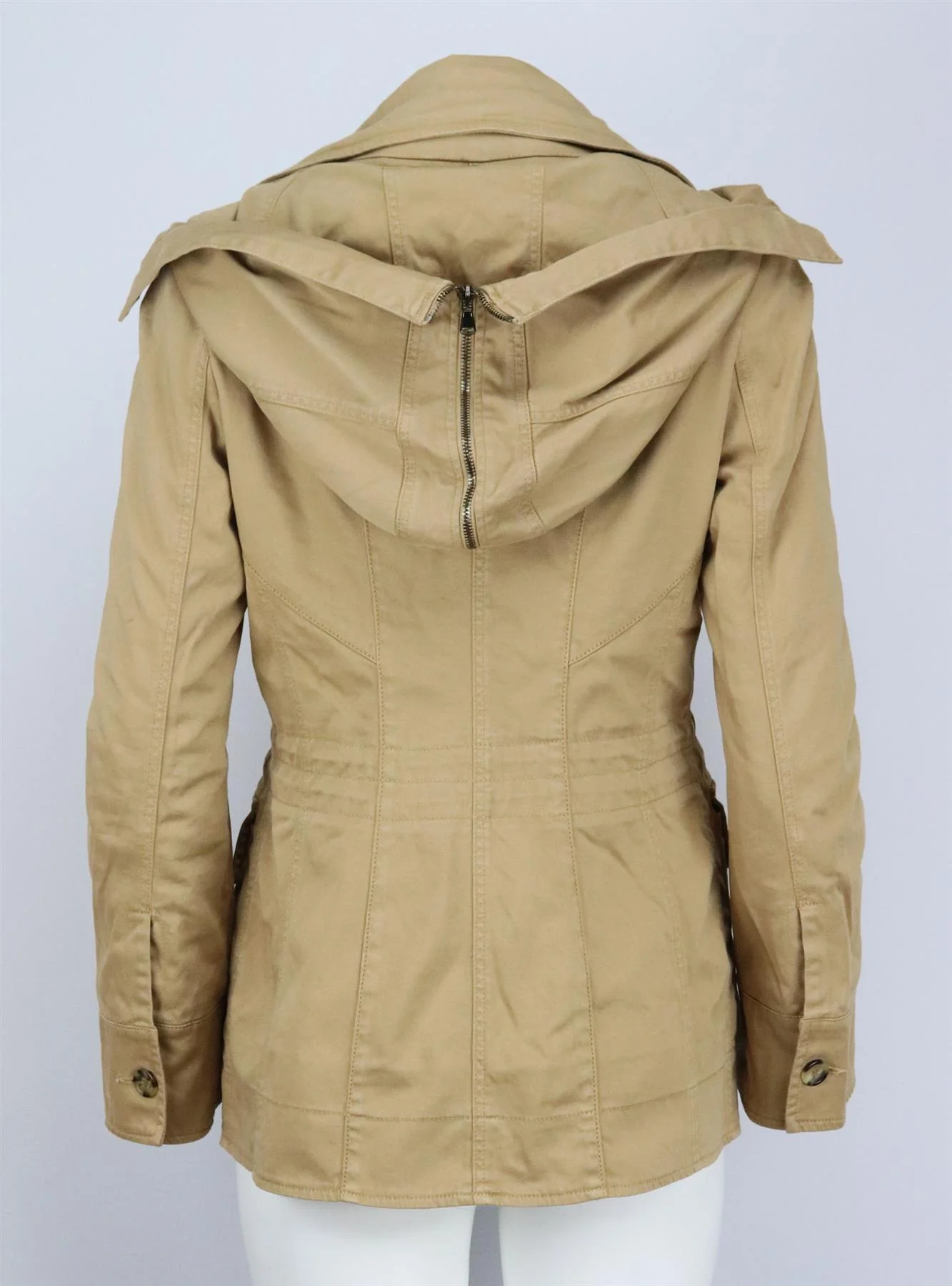 ERMANNO SCERVINO HOODED COTTON CANVAS JACKET IT 40 UK 8 - Image 6