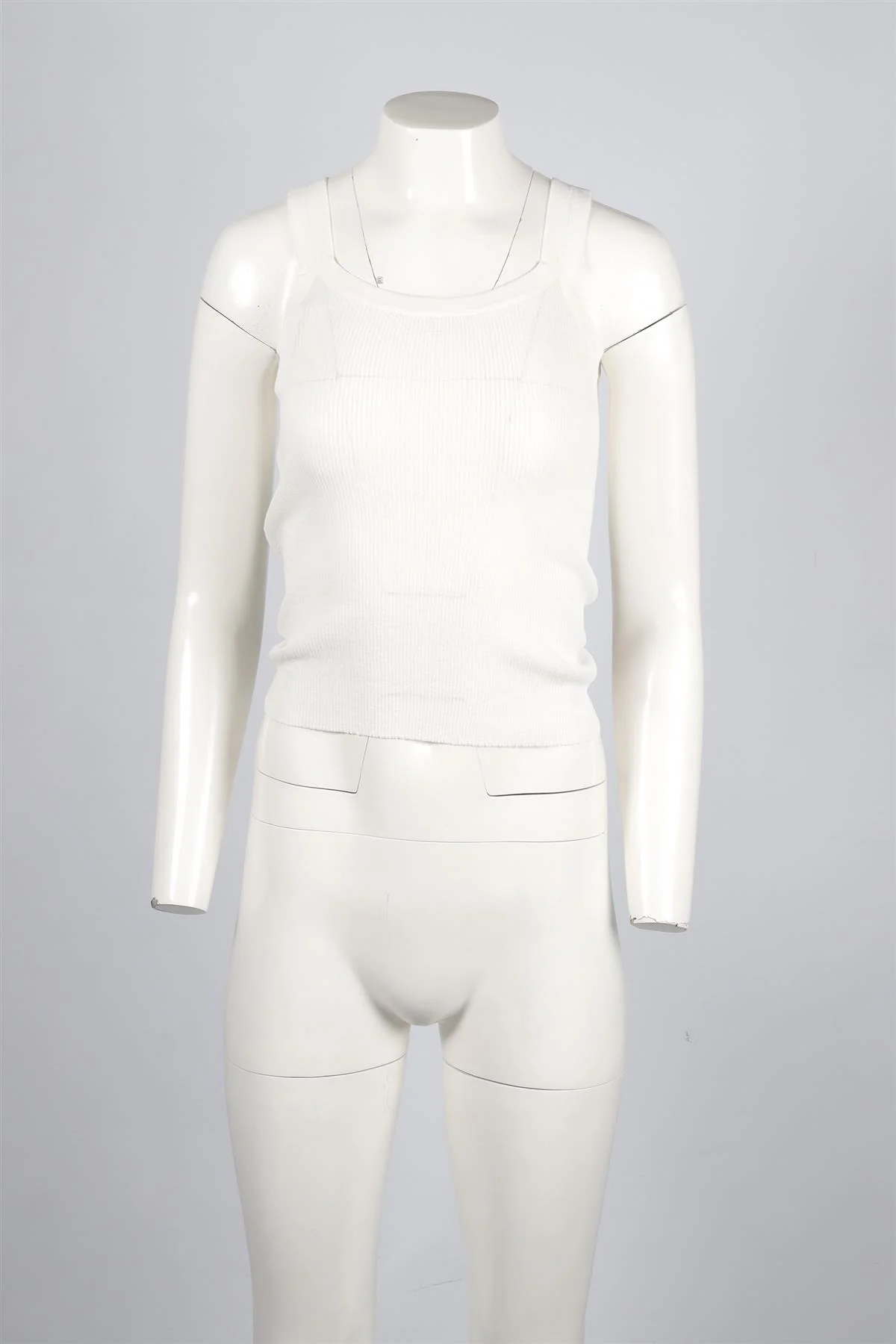ERMANNO SCERVINO WHITE COTTON TOP IT 38 UK 6 - Image 2