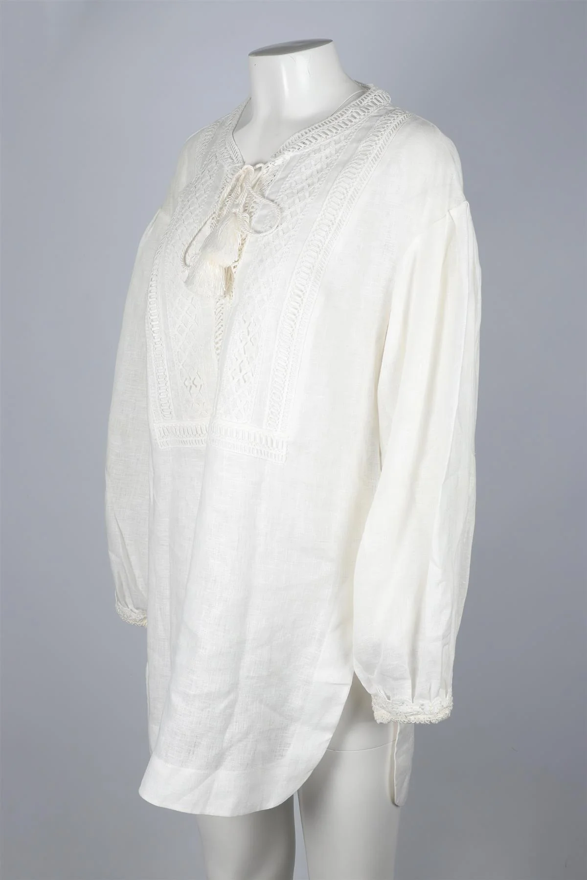 ERMANNO SCERVINO WHITE LINEN MINI DRESS IT 40 UK 8 - Image 3