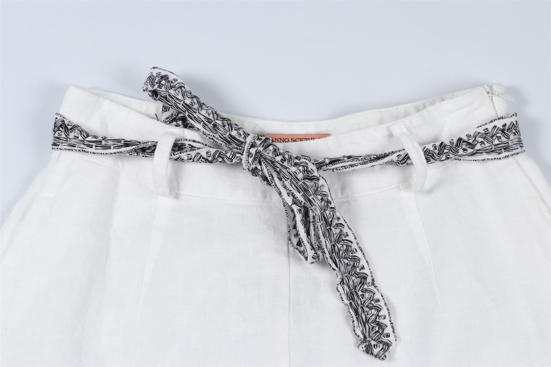 ERMANNO SCERVINO WHITE LINEN SHORTS IT 40 UK 8 - Image 3