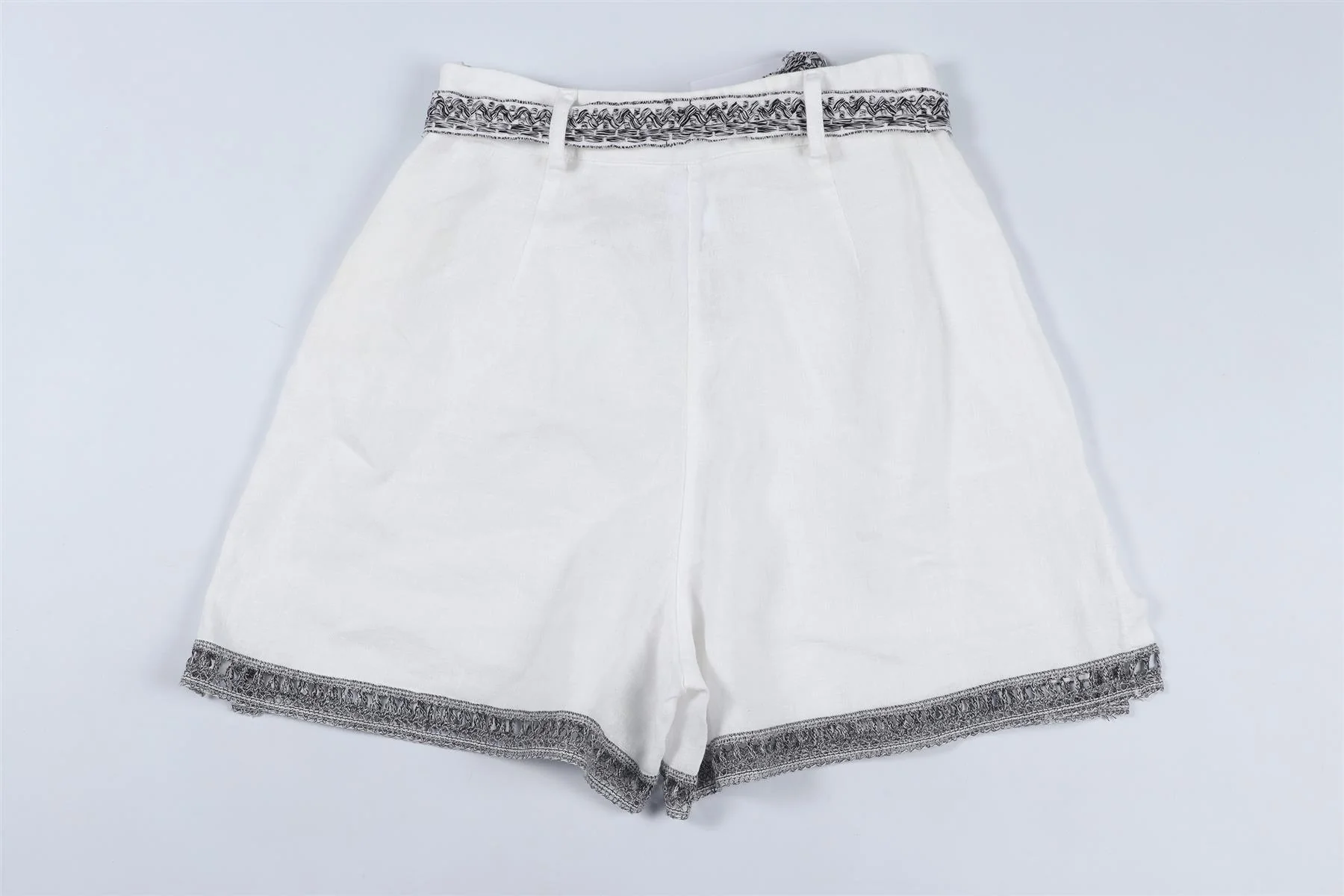 ERMANNO SCERVINO WHITE LINEN SHORTS IT 40 UK 8 - Image 4