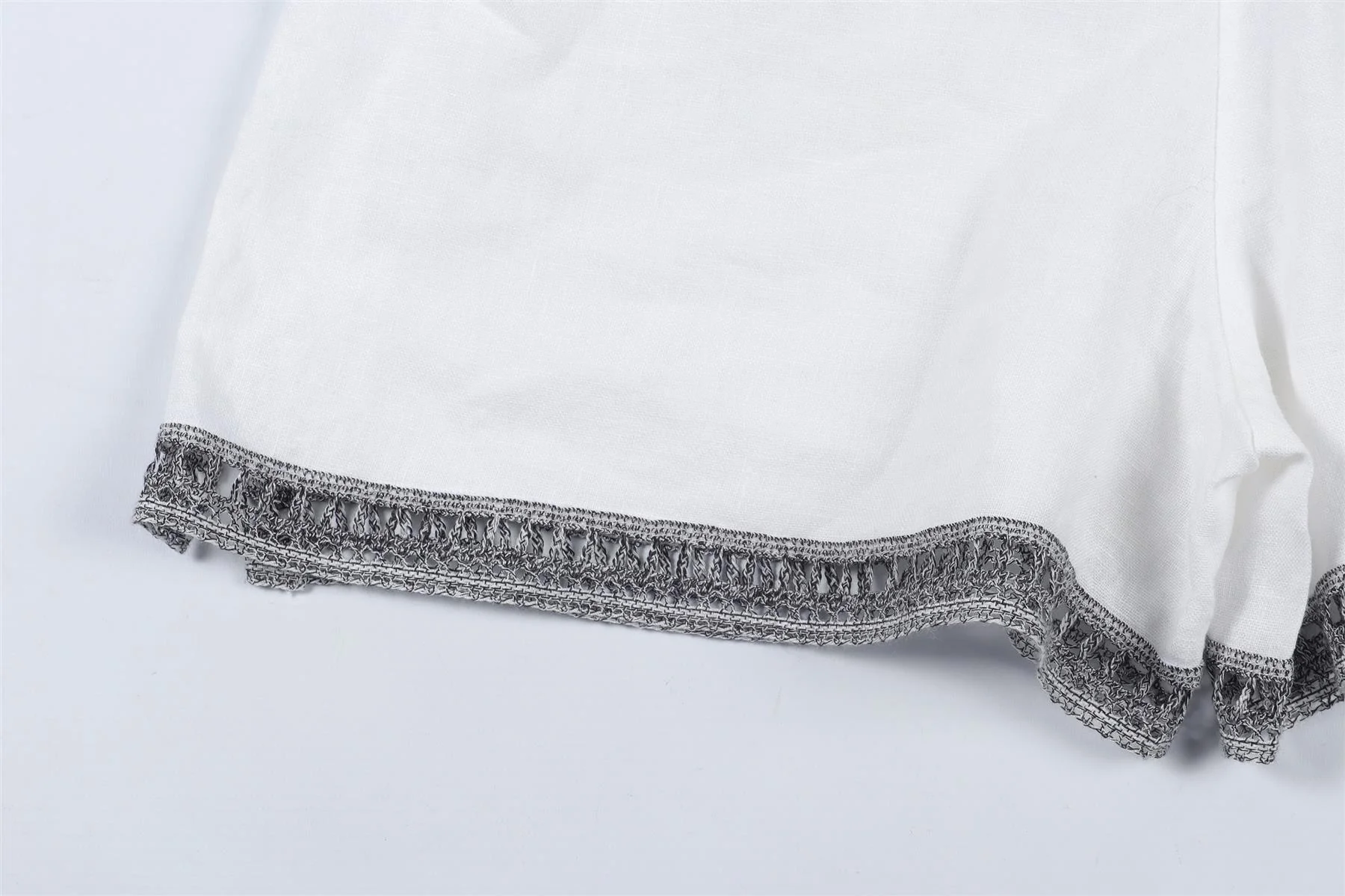 ERMANNO SCERVINO WHITE LINEN SHORTS IT 40 UK 8 - Image 5