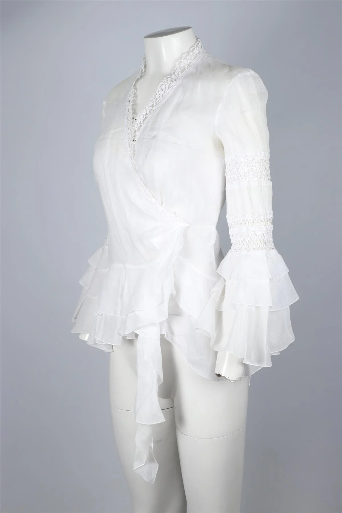 ERMANNO SCERVINO WHITE RAMIE TOP IT 40 UK 8 - Image 3