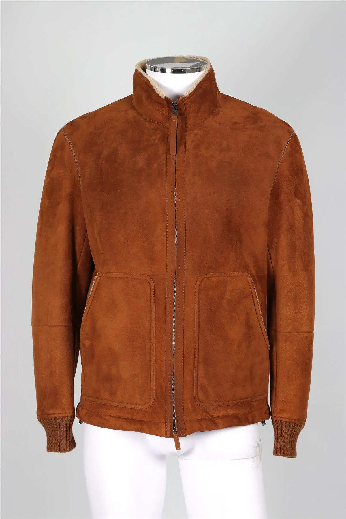 ERMENEGILDO ZEGNA BROWN MEN'S SHEARLING AND SUEDE JACKET IT 50 UK/US CHEST 40 - Image 2