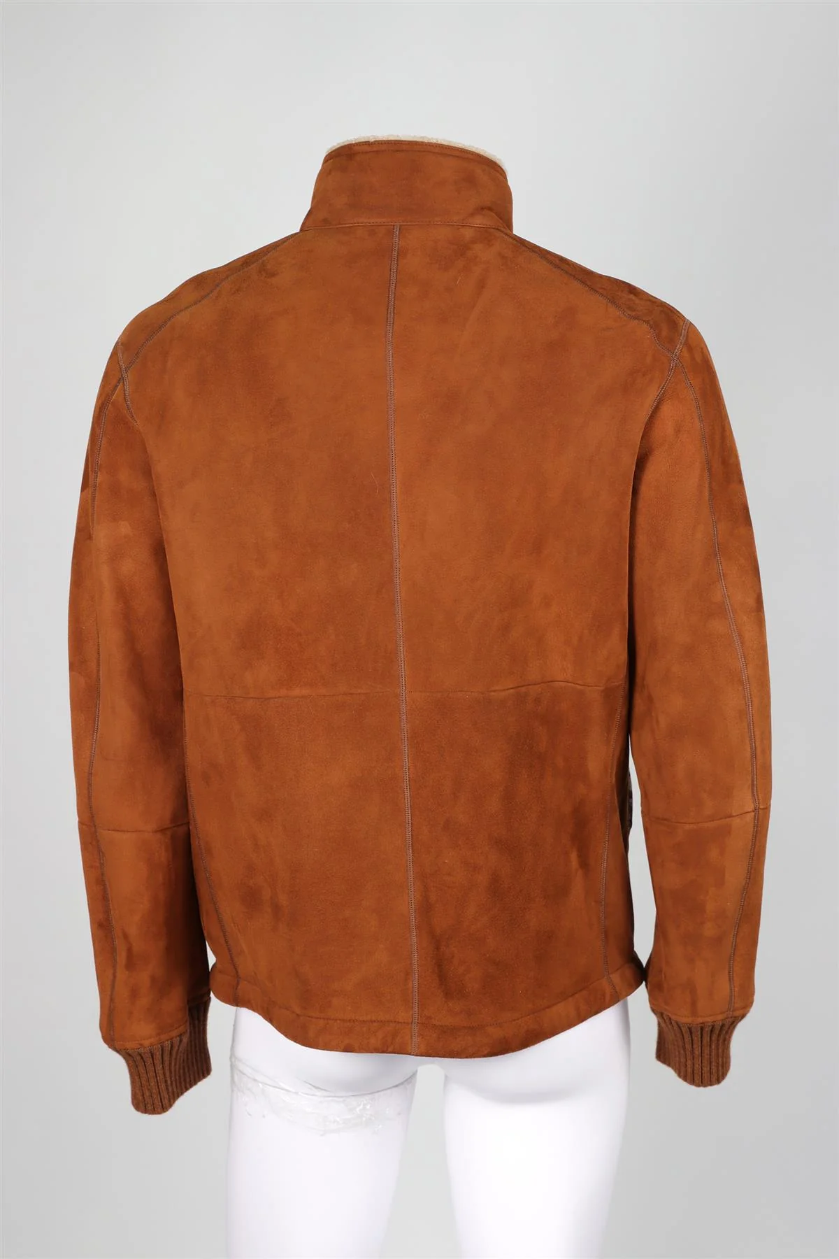 ERMENEGILDO ZEGNA BROWN MEN'S SHEARLING AND SUEDE JACKET IT 50 UK/US CHEST 40 - Image 4