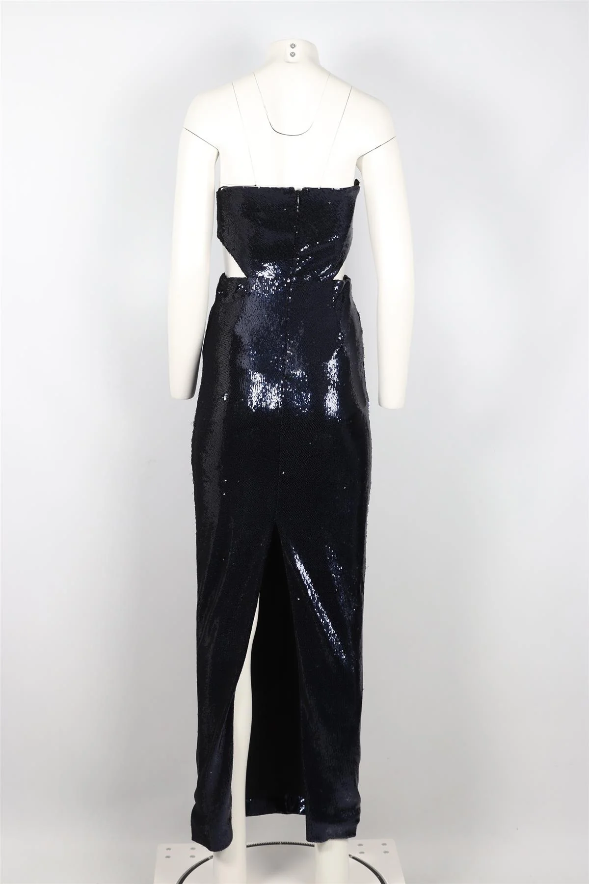 ET OCHS NAVY SEQUIN AND SATIN MAXI DRESS US 2 UK 6 - Image 4
