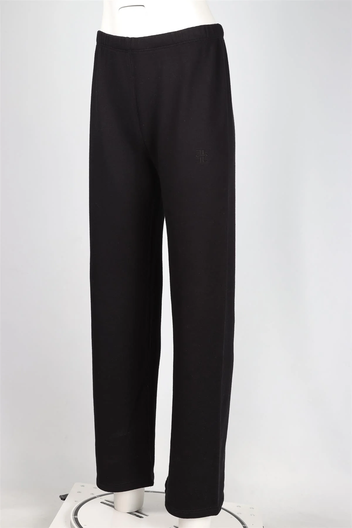 ÉTERNE BLACK COTTON BLEND STRAIGHT LEG PANTS SMALL - Image 3