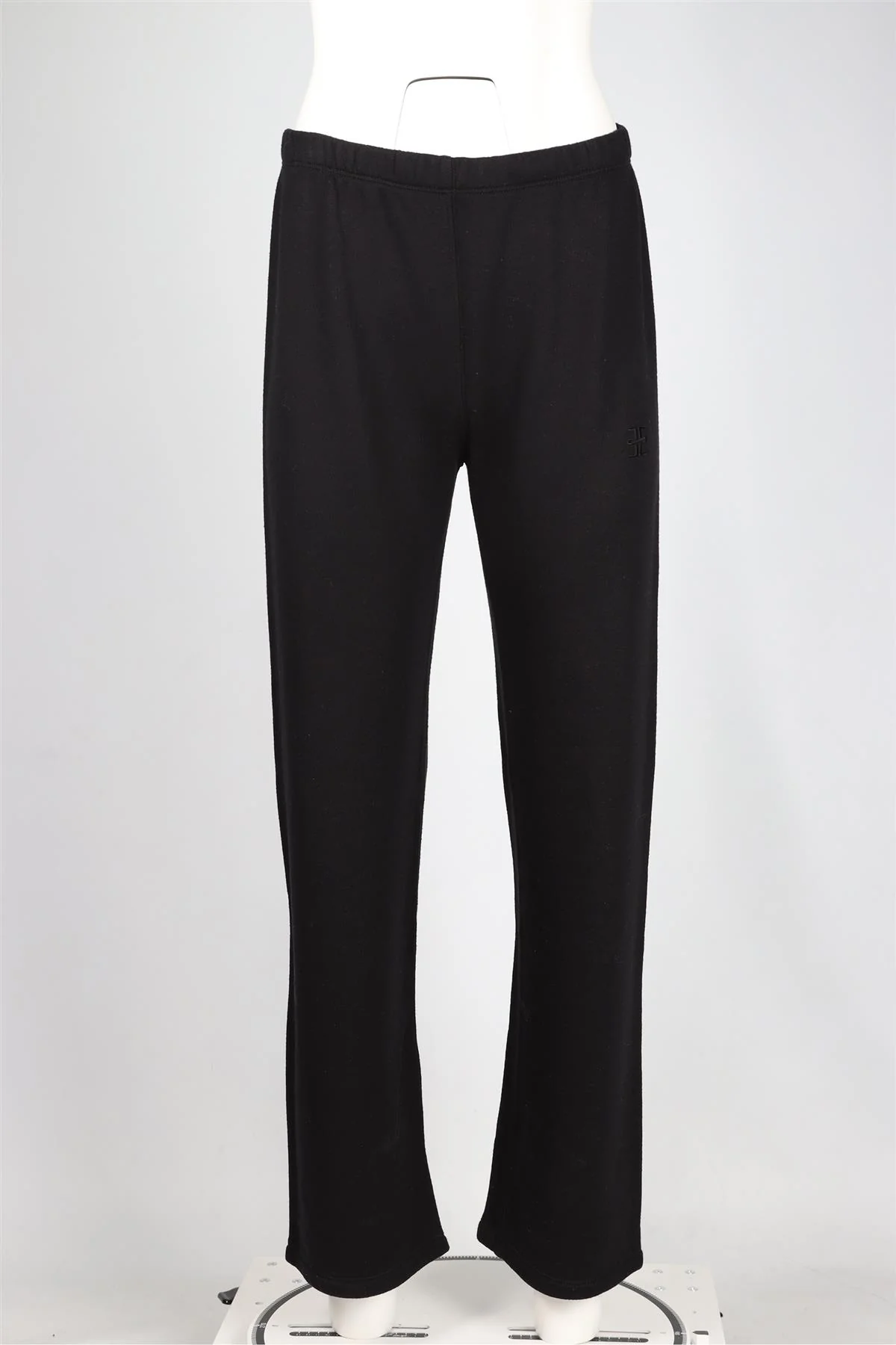 ÉTERNE BLACK COTTON BLEND STRAIGHT LEG PANTS SMALL - Image 2